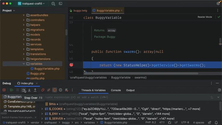 Debugging the Buggy plugin in Craft CMS